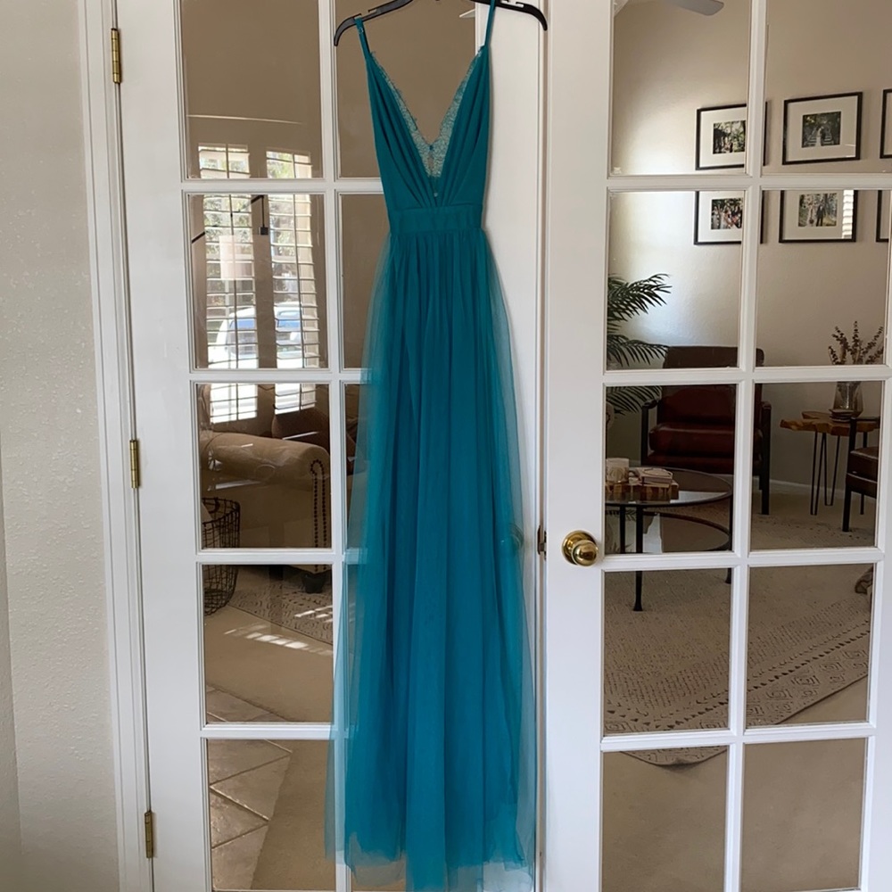 Teal Antonia Maxi dress from Vici Dolls